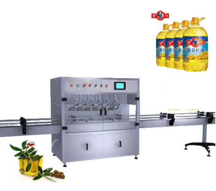 全自動(dòng)油類液體灌裝線(六頭)視頻